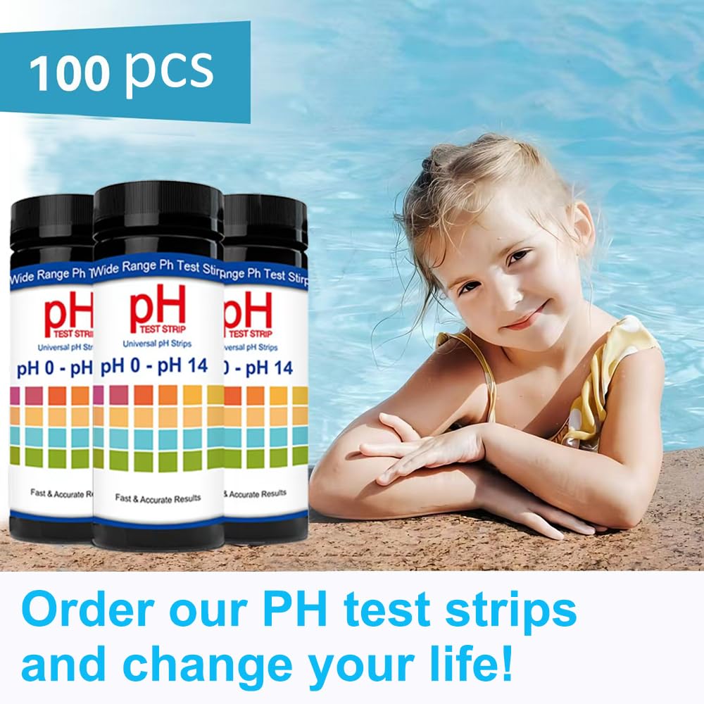 100 PCs Ph Strips for Aquarium Litmus Ph Test Strips for Women in Airtight Bottle Ph Test Strips Range 0-14 ph Paper for Pet Food Saliva Water Urine Test and Diet Monitoring PH Level Lab Pool - image 2