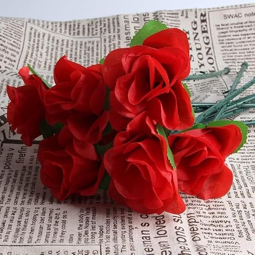 Jinshining 5Pcs Red Folding Rose Appear Out of Thin Air Trick Tools,Rose Appearing Magic Tricks Flower Appearing Close Up Stage Street Magic,Novelty Magic Kits and Accessories