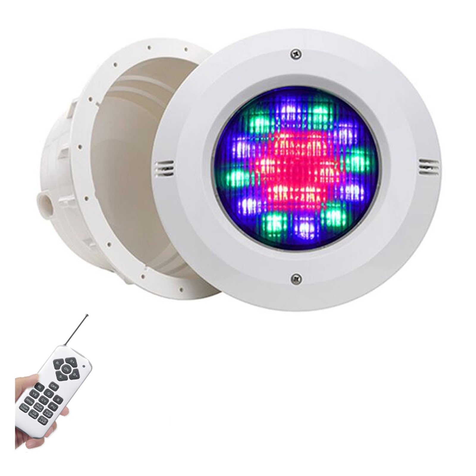 Luci for Piscina interrate con Par56 con Telecomando, luci for Paesaggio Acquatico Integrate IP68 Impermeabili AC12V (18 Keys,9w)
