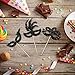 Gyufise 24Pcs Masquerade Masks Cupcake Toppers Glitter Bachelorette Party Mask Cupcake Food Fruit Picks Masquerade Mardi Gras Party Baby Shower Birthday Party Cake Decorations Black