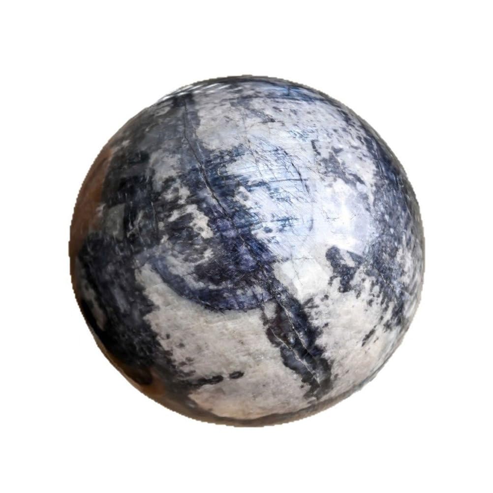 AUOQKQUT Black Moonstone Sphere Polished Crystal Ball Home Office Stone Feng Shui Ornaments,55~60mm