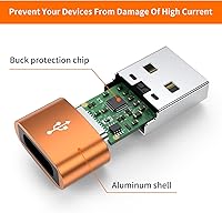 Vista 35 de JXMOX USB to USB C Adapter 4-Pack,USB C Female to A Male Charger Type C Converter for Apple Watch Ultra iWatch 8 SE,iPhone 16 15 14 13 12 11 Plus