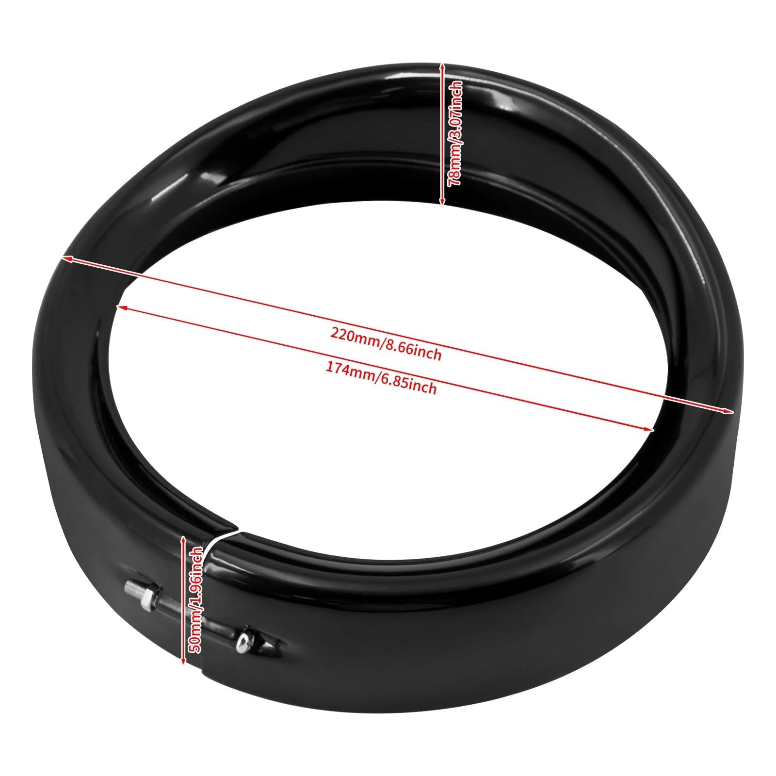 Motorcycle 7'' LED Headlight Visor Headlamp for Bezel Trim Ring