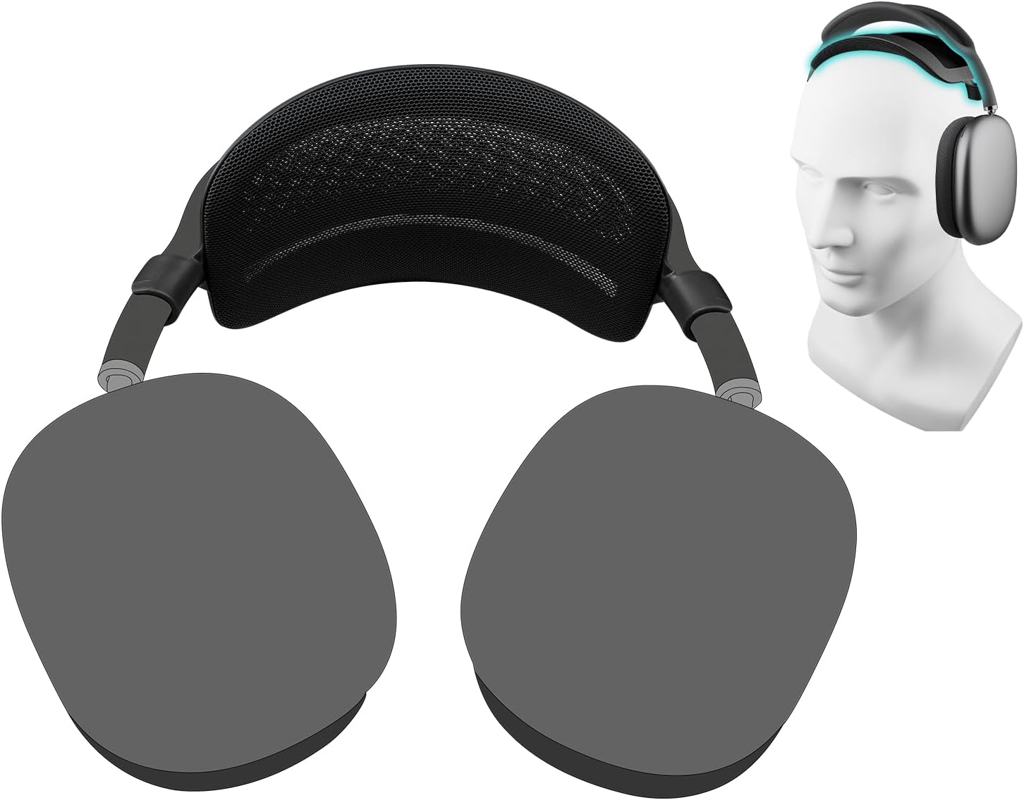 SOULWIT Headband Pressure Relief Pad for AirPods Max, Improved Ergonomic and Lightweight Headstrap Cover Protector - Navy Blue(1.0 Gen)