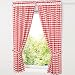 Produktbild HongYa 4-TLG. Set Karo-Muster Vorhangschals Küche Gardinen Vorhänge mit Raffhalter H/B 145/80 cm Rot