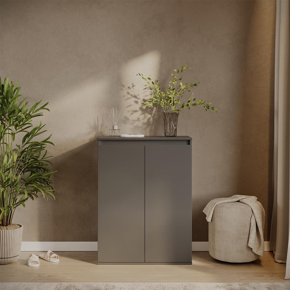 Vicco Cassettiera Claus, Antracite, 74 x 99.6 cm con 2 porte, per la conservazione di abbigliamento e oggetti per la casa