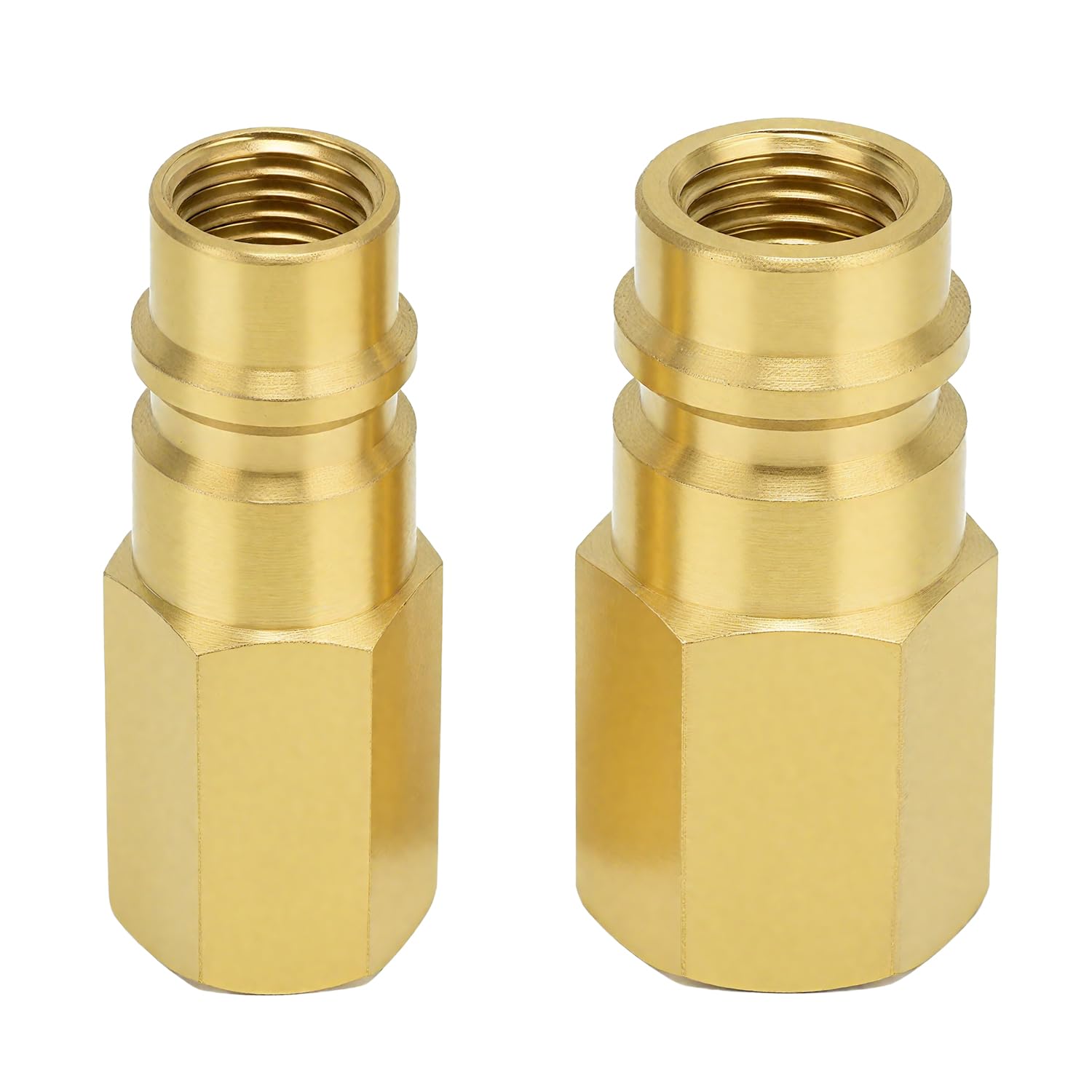 2 Adattatori Serbatoio Refrigerante R134a, Adattatore Accoppiatore Aria Condizionata Raccordo 1/4 SAE Connettore Accoppiatore Convertitore Ad Alta Pressione 134a Adattatore Pompa a Vuoto in Ottone