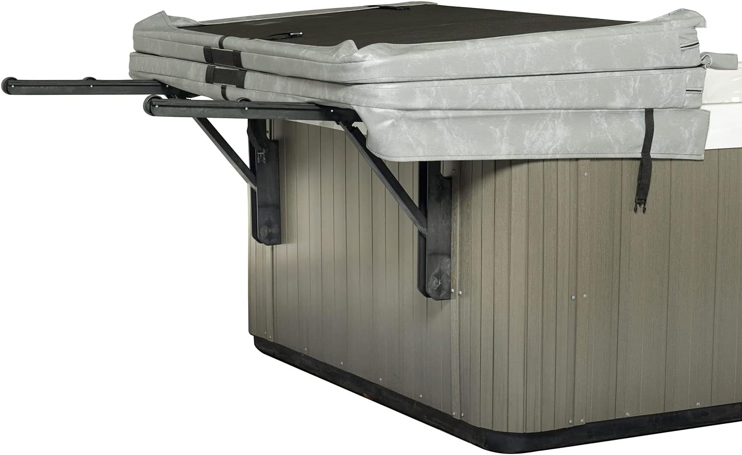Hi-Roller Spa Cover Slider Shelf - Dual Retractable Lifter Arms