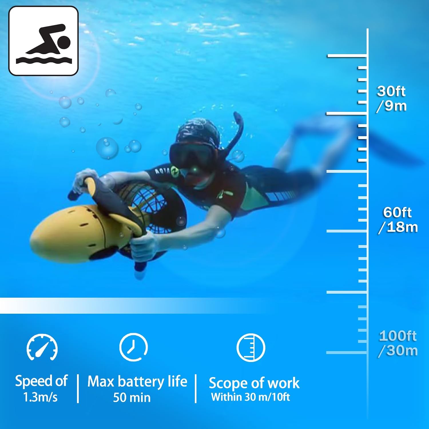 Sottomarino scooter, water scooter for adults, portable underwater engine for snorkeling diving of the Sea Adventures swimming pool 3 61Av2k74tZL. AC SL1500