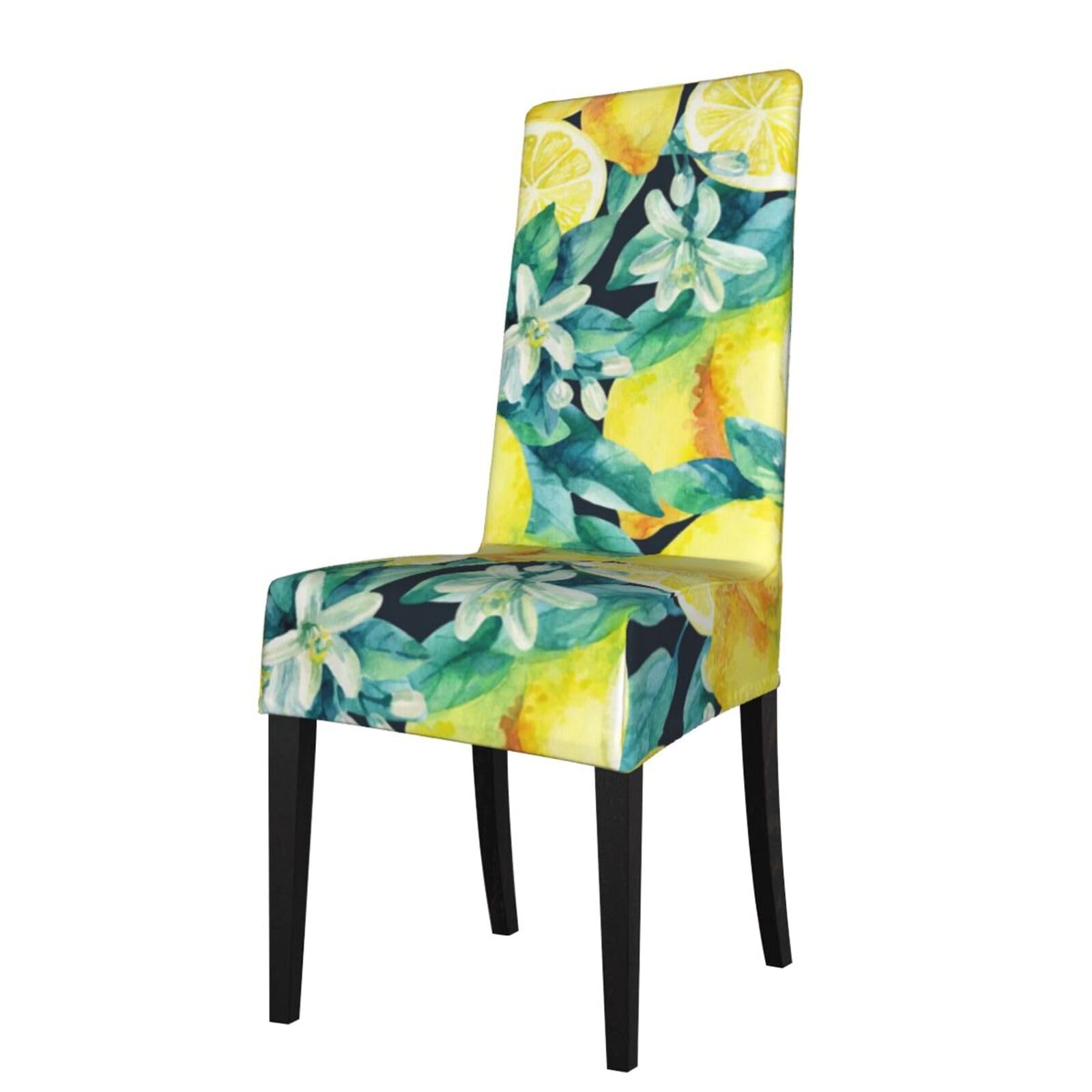 LKYMOH Fresh Fruit Yellow Lemon Limes, Chair Covers Stretch Chair Slipcovers for Dining Room, for Party Pet Protection Universal Fit Soft Polyester
