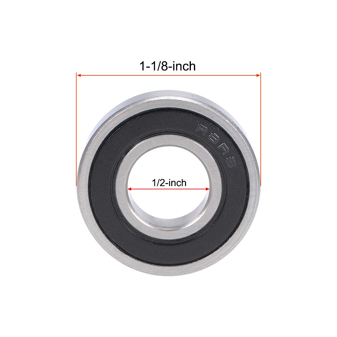 Sourcing Map 8pcs R6-2RS Deep Groove Ball Bearings 3/8" ID X 7/8" OD X 9/32" Height P6/ABEC-3 Miniature Bearings Double Rubber Shielded Chrome Steel