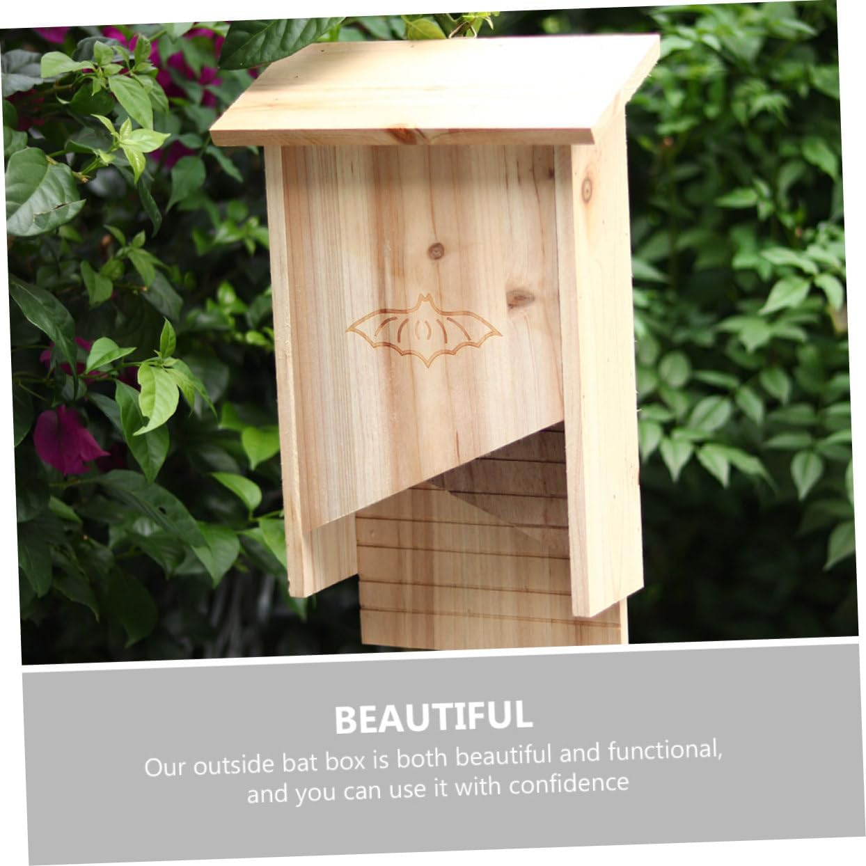 MERRYHAPY Bat Bat House for Courtyard Weather-Resistant Easy to Install and Maintain Handmade Design for Backyard Use