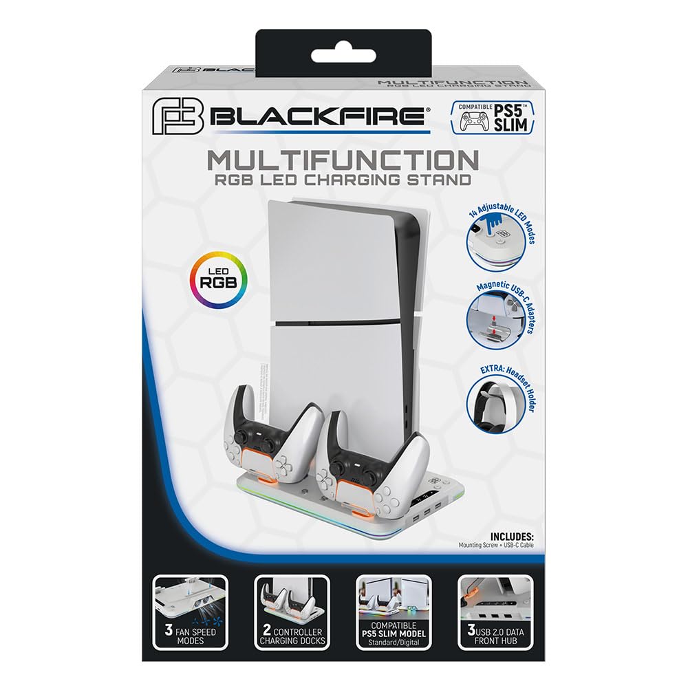 BLACKFIRE® Multifunction Charging Stand RGB LED Compatible con PS5 Slim