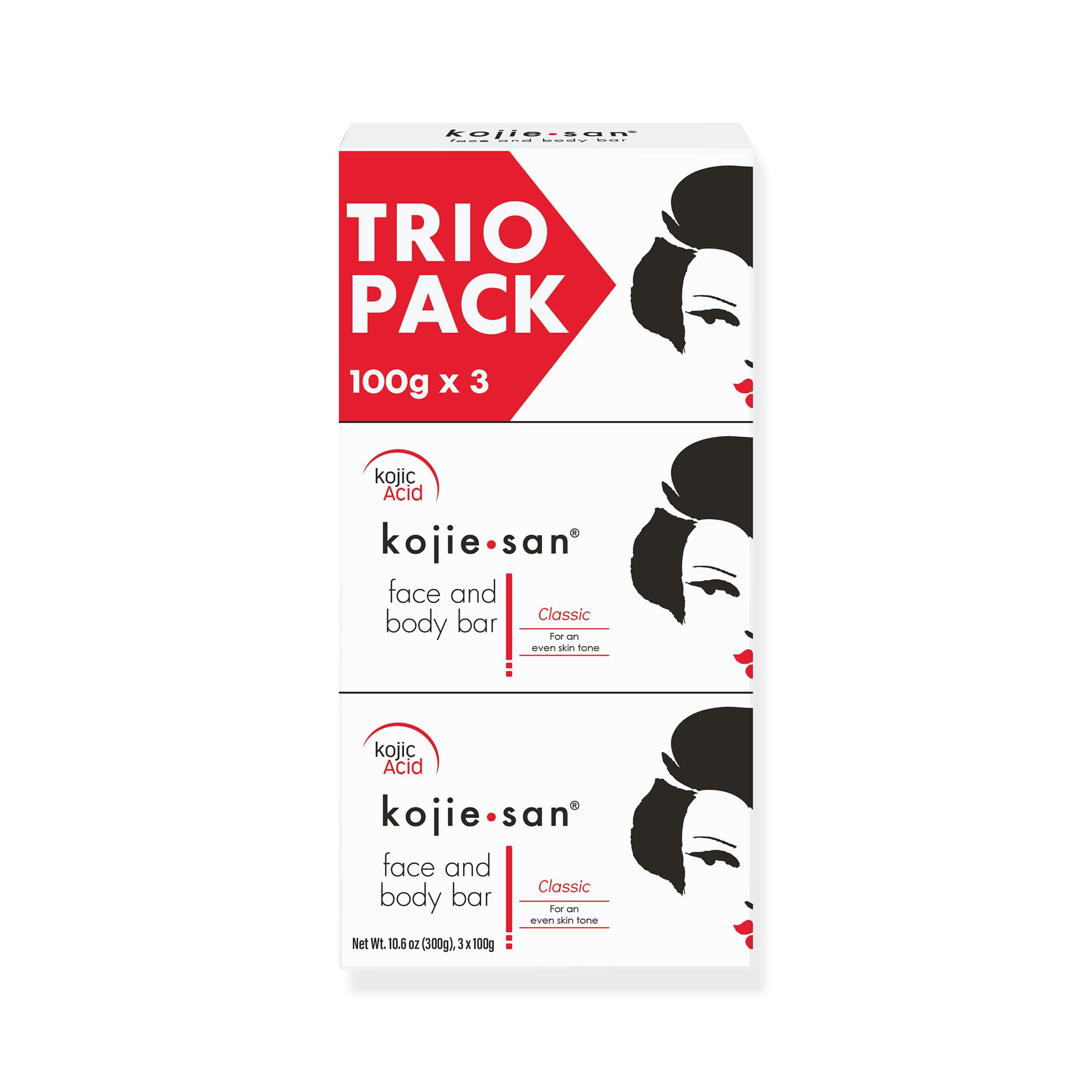 Kojie San Kojic Acid Skin Lightening Soap - 100g x 3 (Trio Pack)