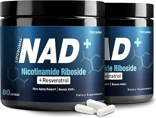 Miniatura 8 de Suplemento NAD+ de 1000 mg - Ribosida de nicotinamida (NR) y resveratrol, NAD liposomal de ingredientes orgánicos puros para mujeres y hombres