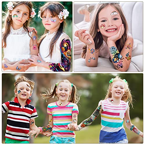 Kids Full Arm Temporary Tattoo, 52 Sheets Waterproof Fake Tattoo Children‘s Day Gift, Temporary Tattoo Realistic Astronaut Spaceship Dinosaur Shark For Boy, Unicorn Butterfly Lasting Tattoo For Girls #TOP4
