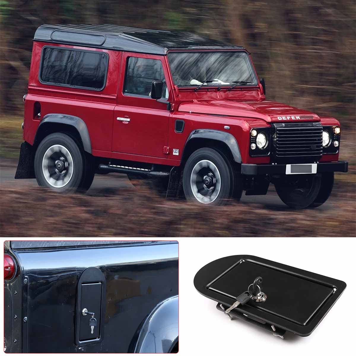 Bouchon de réservoir automatique avec clé Convient pour Land Rover Defender 2004-2019, bouchon de réservoir anti-vol pour Land Rover Defender accessoires, verrouillage de porte de réservoir