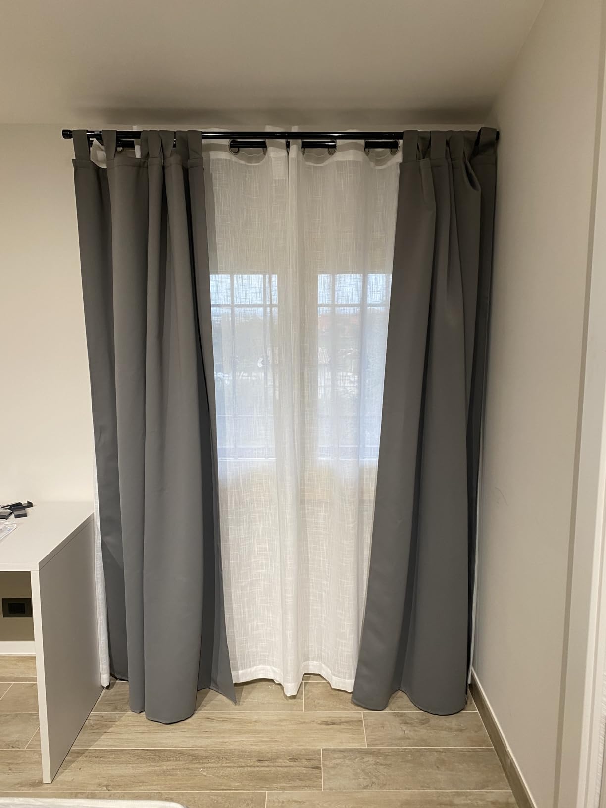 Vetrineinrete® Bastone Per Tenda Da Finestra 2 Pezzi Con Ganci A Vite Asta Telescopica Allungabile Bacchette Regolabili Per Infissi Porte (30 A 50 Cm) D10 - Foto 6