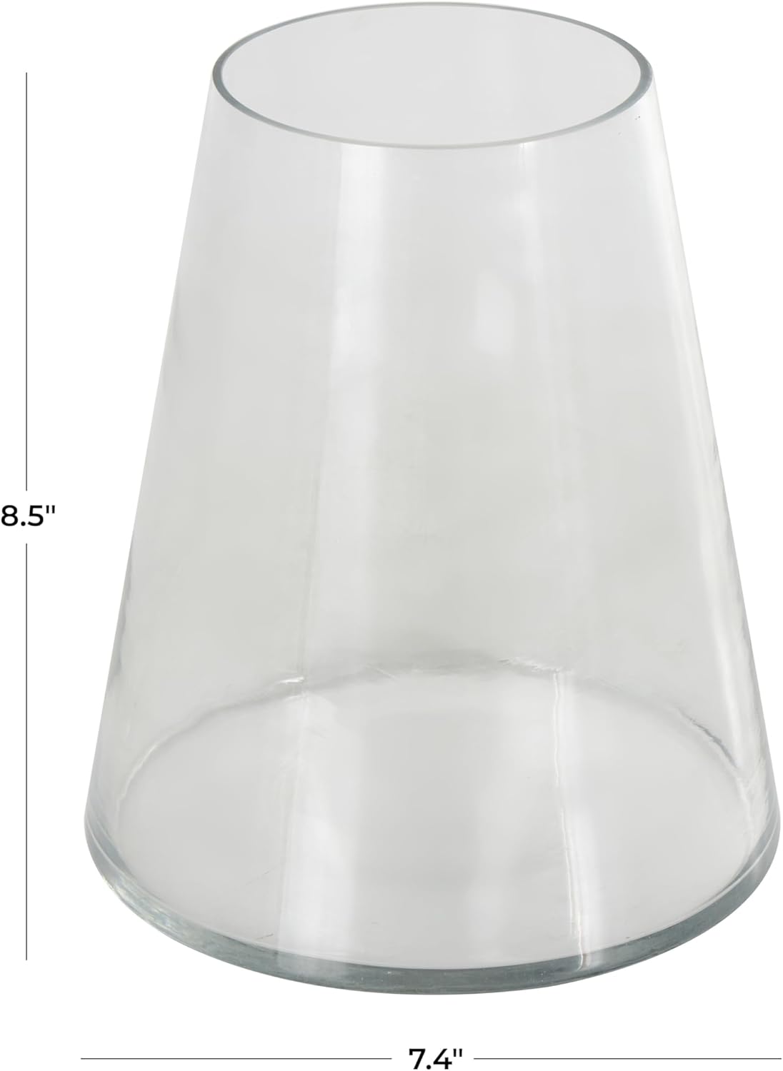 Deco 79 Glass Decorative Vase Cone Shaped Centerpiece Vase, Flower Vase for Home Decoration 7" x 7" x 9", Clear