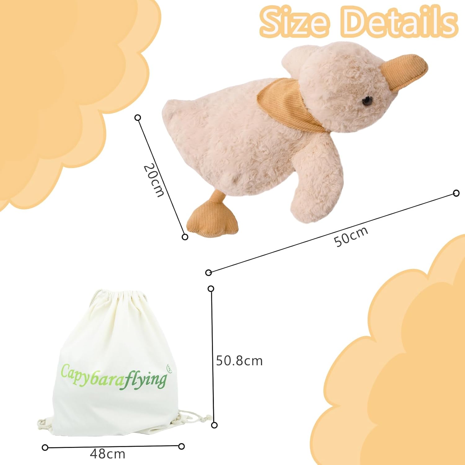 Weighted Duck Plush Toy 55cm/4.4lb, Simulation Duck Weighted Plush Toy Pillow,Microwavable Soft Stuffed Animal Cuddle Toy,Suitable for Bedroom, Living Room, Party Decoration.