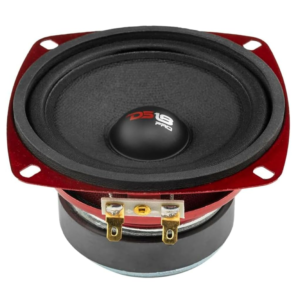 1 KIT SET PER DS18 PRO-X4M midrange da 10 cm 100 mm 4" di diametro, 100 watt rms e 200 watt max, impedenza 8 ohm, sensibilità di 85,7 db spl, 1 pezzo + faston di montaggio