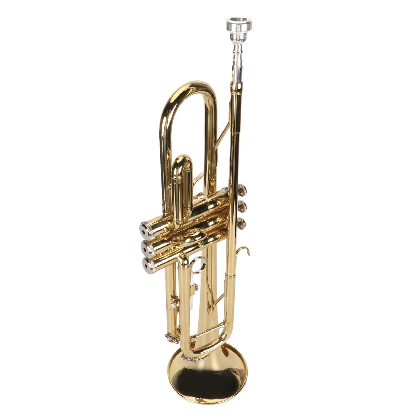 Ensemble de Trompettes en Sib, Instrument à Vent de Trompette à Touches Confortables pour les Débutants pour une Performance Quotidienne (GOLD)