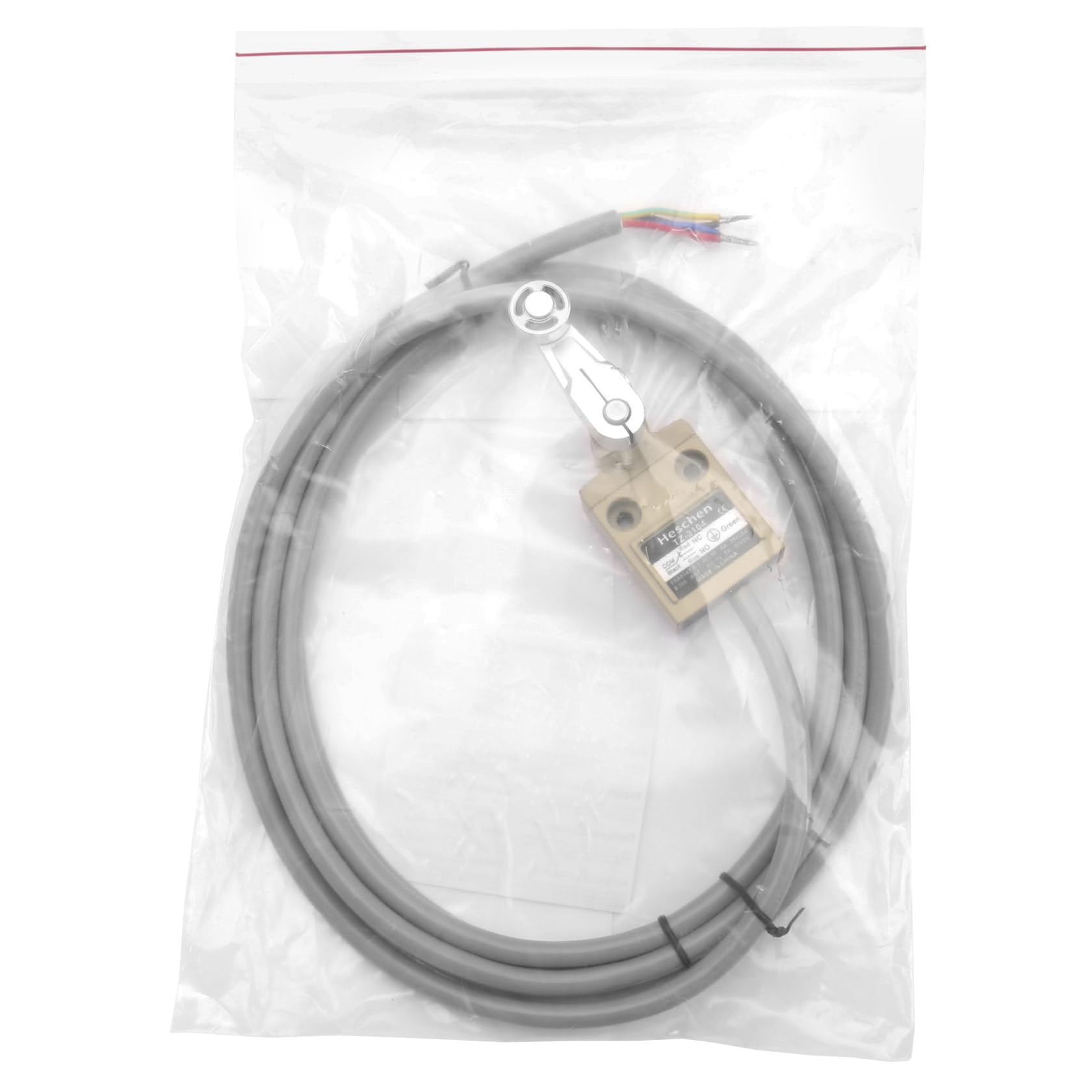 Heschen - Interrupteur compact pré-câblé de fin de course, TZ-3104, poussoir à galet à levier roulant, SPDT, NO + NC, momentané, 250 VAC 5 A, IP67 étanche