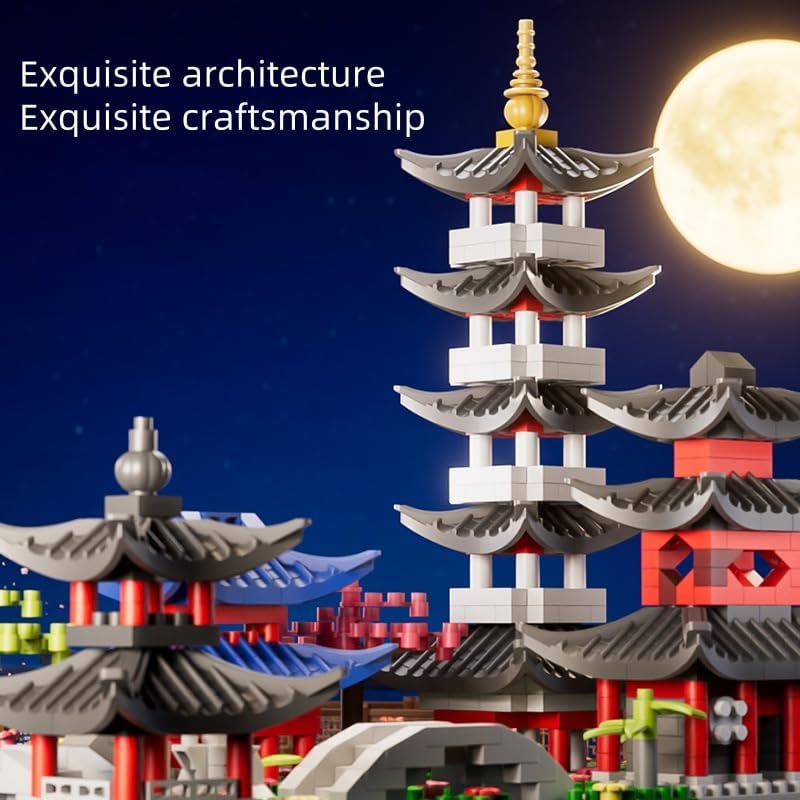 Chinese Architecture Mini Building Block Set Hangzhou West Lake Pagoda Model Display China Ancient Construction Set 688PCS