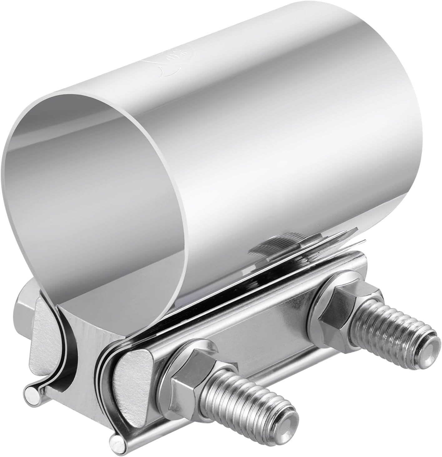 2.0 Inch Exhaust Clamp, Butt Joint Band Clamp Sleeve Coupler Stainless Steel for Pipes,Mufflers,Catalytic Converters 1 PCS