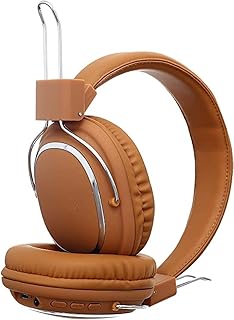 سماعة راس سلكية بلوتوث SD-1004 من سودو، مزودة بميكروفون مدمج للمشي والرياضة والتحدث (بيج)، فوق الأذن