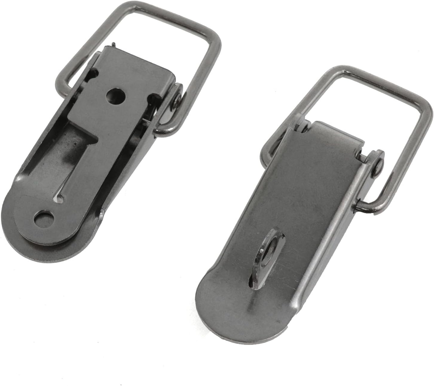yukata Silver Stainless Steel Toggle Latchs 87 x 28mm Box Cabinet Latch Hardware Closet Box Cabinet Trunk Trailer Toolbox Door Hood Latch Metal Fasteners with Screws for cabinets, Doors, Boxes 2PCS