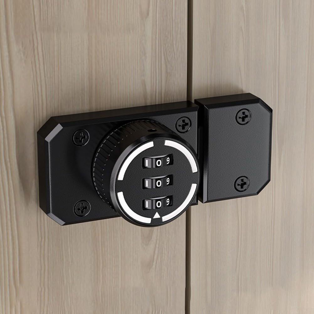 Cabinet Password Hasp Locks, Keyless Cabinet Lock Rotary Hasp Locks 3-Digit Mechanical Password Combination Code Door Locks, Zinc Alloy(Luminous)