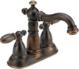 Delta Faucet Victorian Bronze Bathroom Faucet, Centerset Bathroom Faucet, Diamond Seal Technology, Metal Drain Assembly, Venetian Bronze 2555-RBMPU-DST