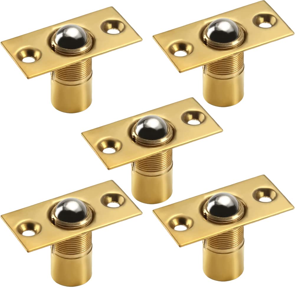 Türkugelschnäpper für französische Türen, verstellbar, 5,4 cm Länge, goldfarben, 5 Stück