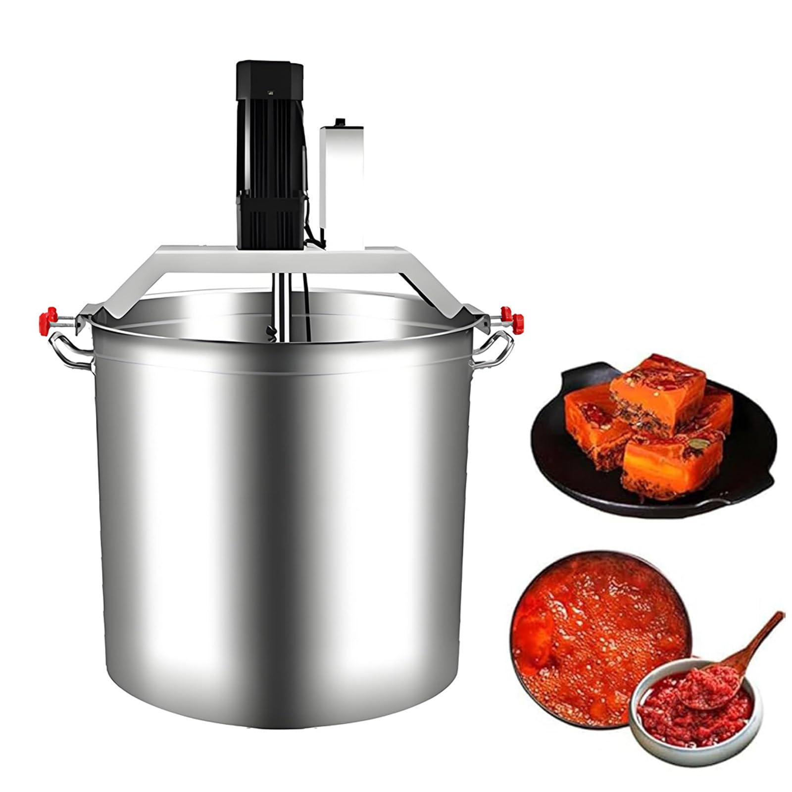 GLJTUO Electric Mixer Machine,Commercial Electric Food Mixer - Automatic Stirring Pot with Mixing Shaft and Scraper for Soup, Sauce, Beverages, Jam, and Porridge,40L/10.5Gal