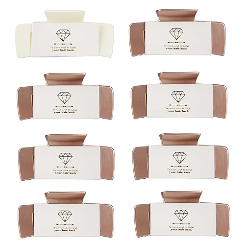 Pinzas cuadradas para el cabello de dama de honor, despedida de soltera, 4.1 pulgadas, juego de 8 pinzas rectangulares para el cabello para