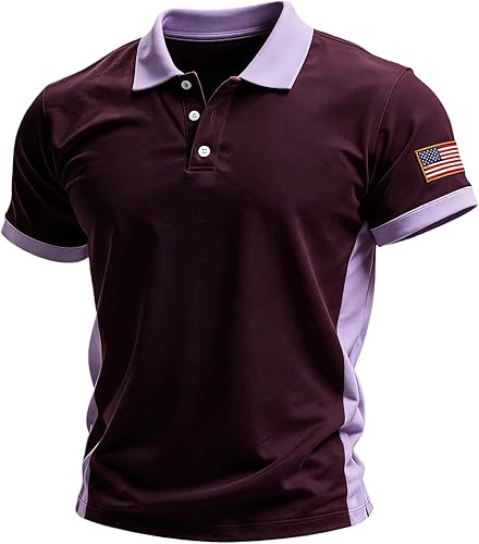SUBPUHKR 250 Years America Shirt,4th of July Polo Shirts for Men 250 Years Ameri