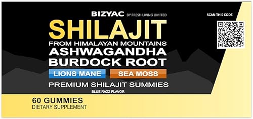 Miniatura 2 de Gomitas Shilajit orgánicas con musgo marino y ashwagandha  Extracto del Himalaya 100% puro con minerales traza, raíz de bardana y melena de león