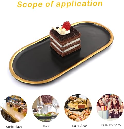 Miniatura 2 de Abaodam Bandeja de cerámica para joyas, plato de sushi, soporte para plato de fruta, plato de pendientes, plato de cerámica, bandeja de alimentos,