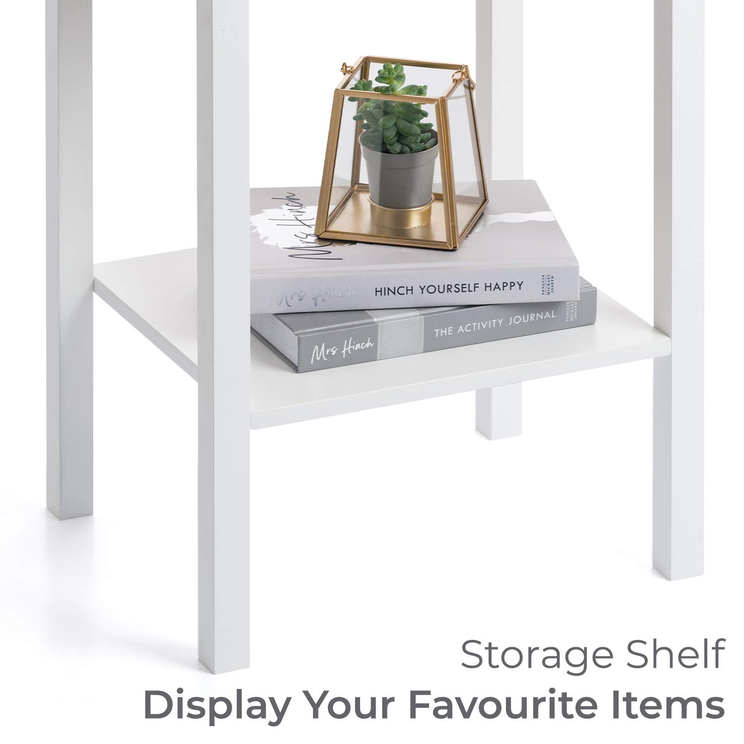 CHRISTOW White Bedside Table With Shelf & Drawer Bedroom Nightstand 60cm x 40cm x 30cm Buy
