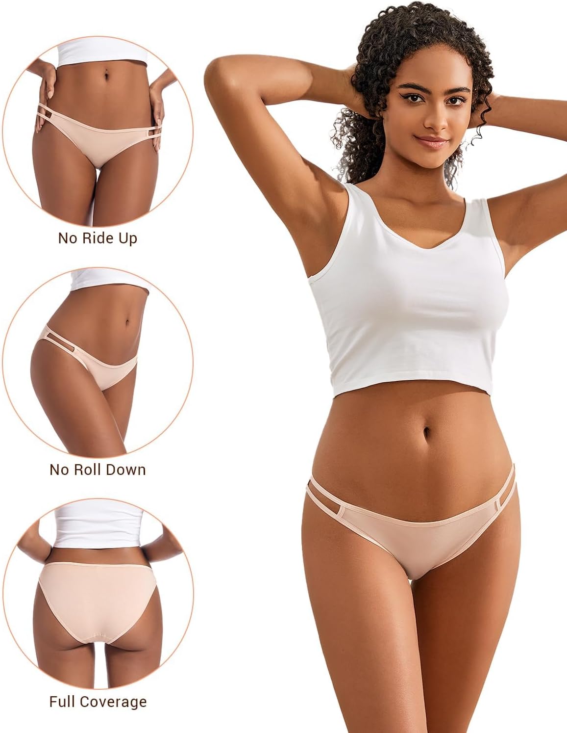 Jo & Bette String Bikini Underwear for Women - Bikini Panties - Cotton Underwear Tango Hipster Soft Sexy 6 Pack - Image 5