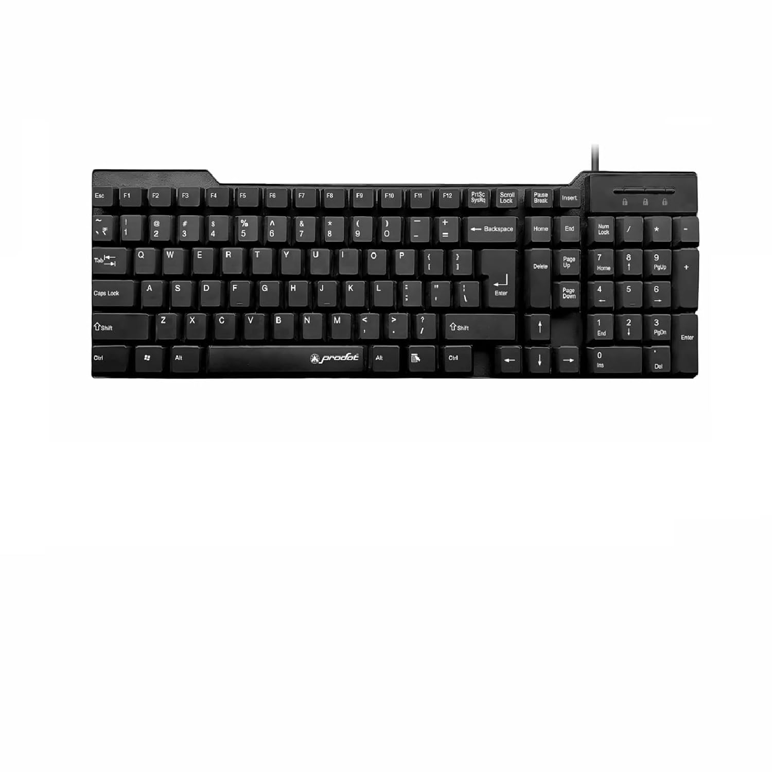 ProDot Alive USB Wired Keyboard I Plug & Play Technology I 104 Keys I Rupees Key I 1.2m Wired I Spill Resistant Design I Compatible with Windows, iOS, Linux with 1 Year Warranty