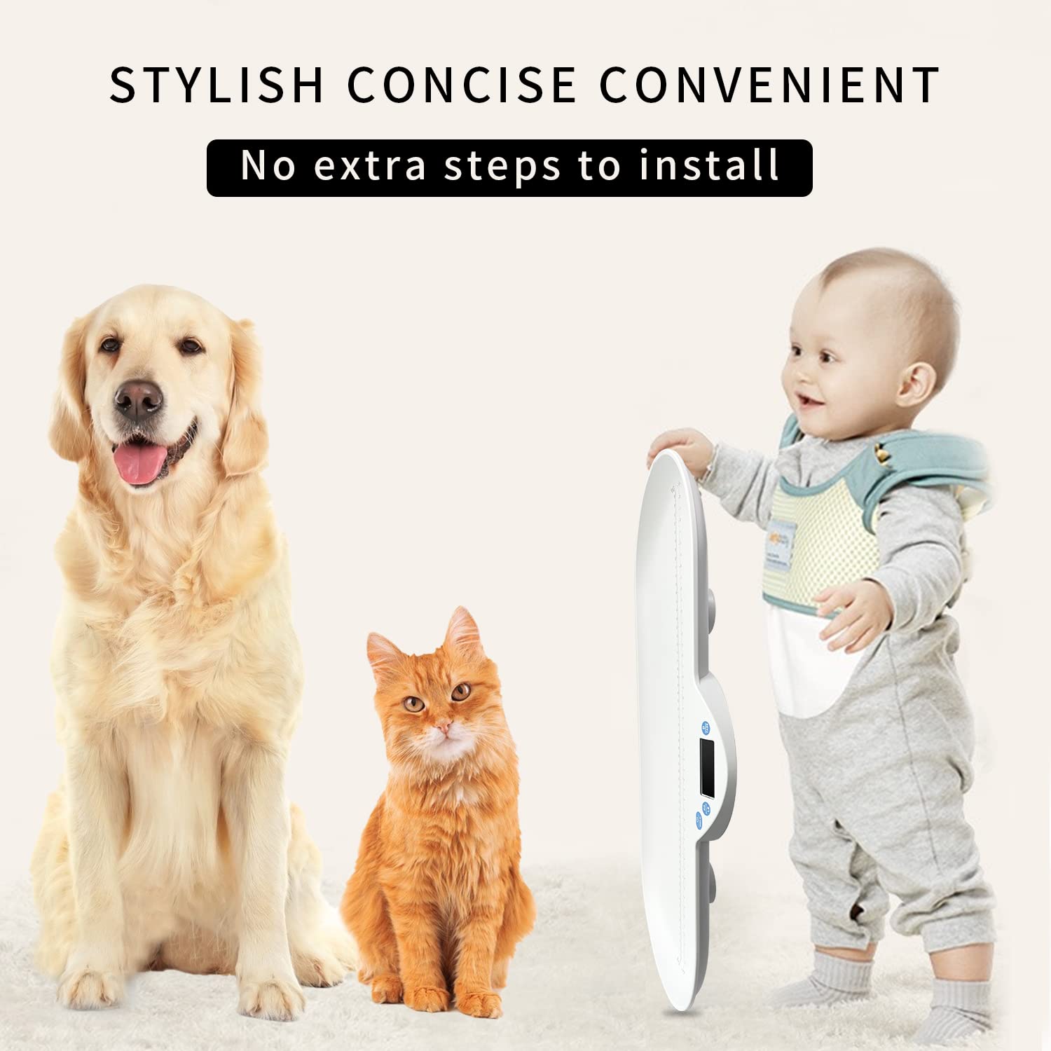 Bilancia per animali domestici, bilancia per bambini, bilancia elettronica multifunzionale adatta per adulti e piccoli animali come neonati, gattini e cuccioli, stabile
