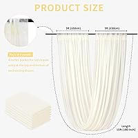 Vista 73 de Ivory Ceiling Drapes 6 Panels 5ftx10ft Wedding Arch Draping Fabric Chiffon Wedding Drapes Curtain Decorations with Rod Pocket