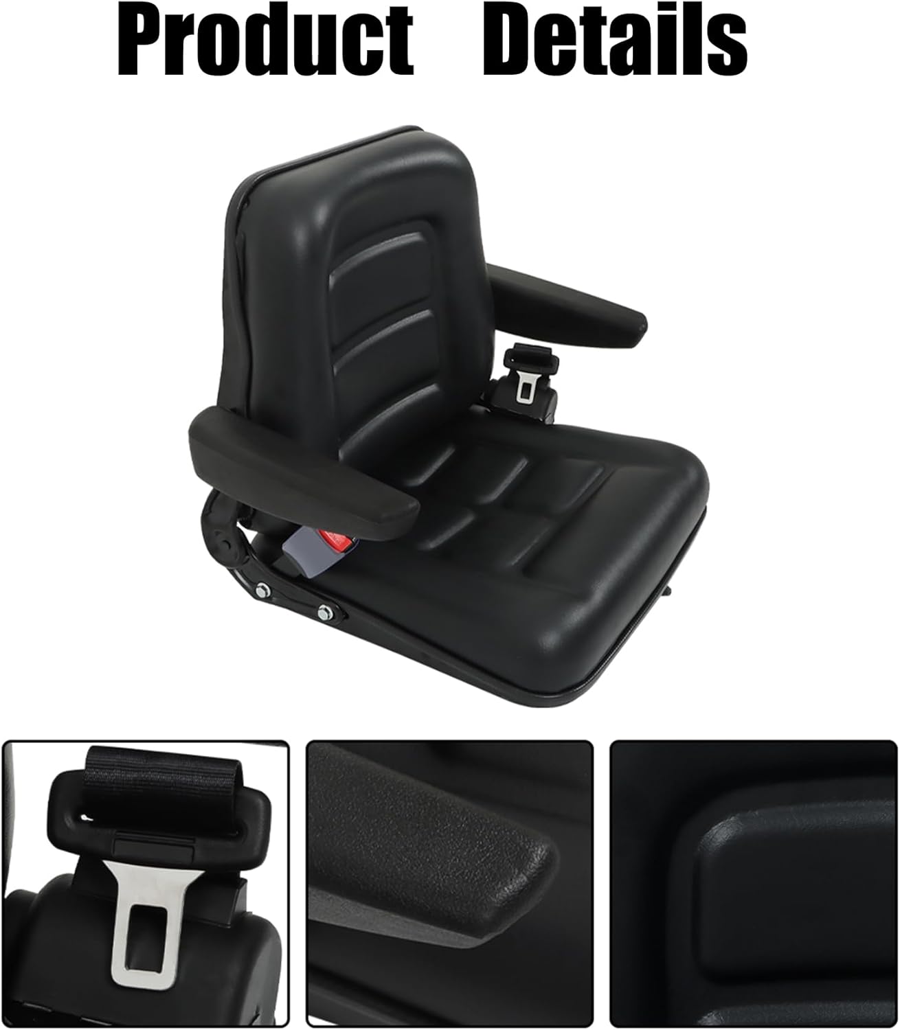 GXYWADY Universal Adjustable Forklift Seat Replacement for Excavator Forklift Tractor Skid Loader Backhoe Dozer Telehandler