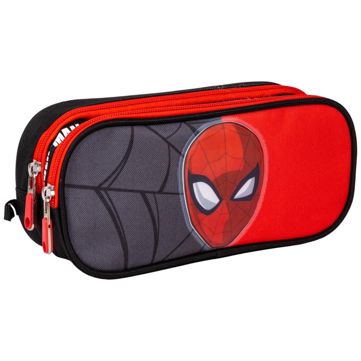 KP Pharma Spiderman Double Compartment School Pencil Case with Zip Closure for Kids