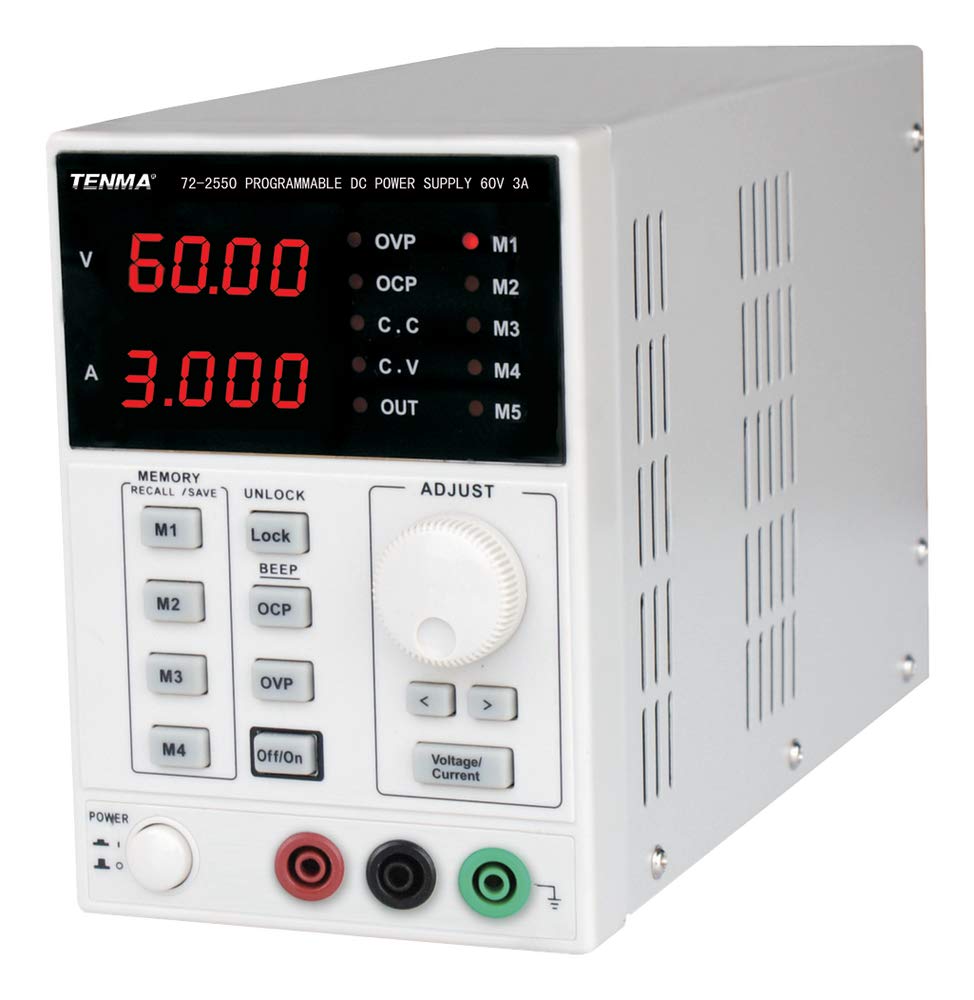 Tenma 72-2550 Single Output DC Bench Power Supply with RS-232 and USB Interfaces, 60V, 3A
