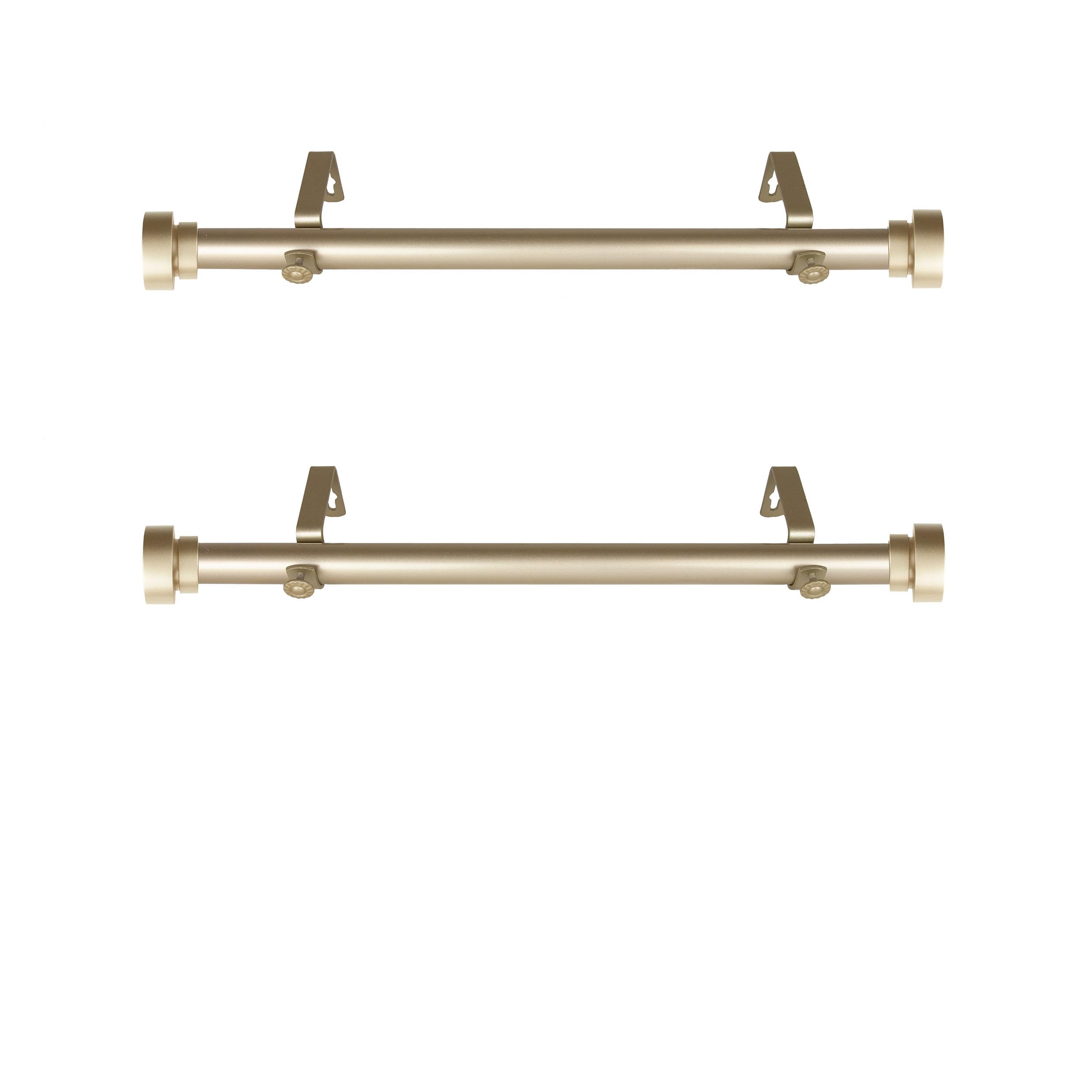 Rod Desyne Side Curtain Rod, Light Gold, 12-20 inch
