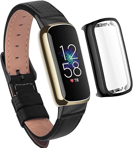 Miniatura 1 de Correa de reloj compatible con Fitbit Luxe, elegante correa de cuero delgada, suave repuesto para Fitbit Luxe Fitness, protector de pantalla