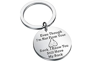 Personalized Daddy Keychain Engraved: Even Though I'm Not From Your Sack I...